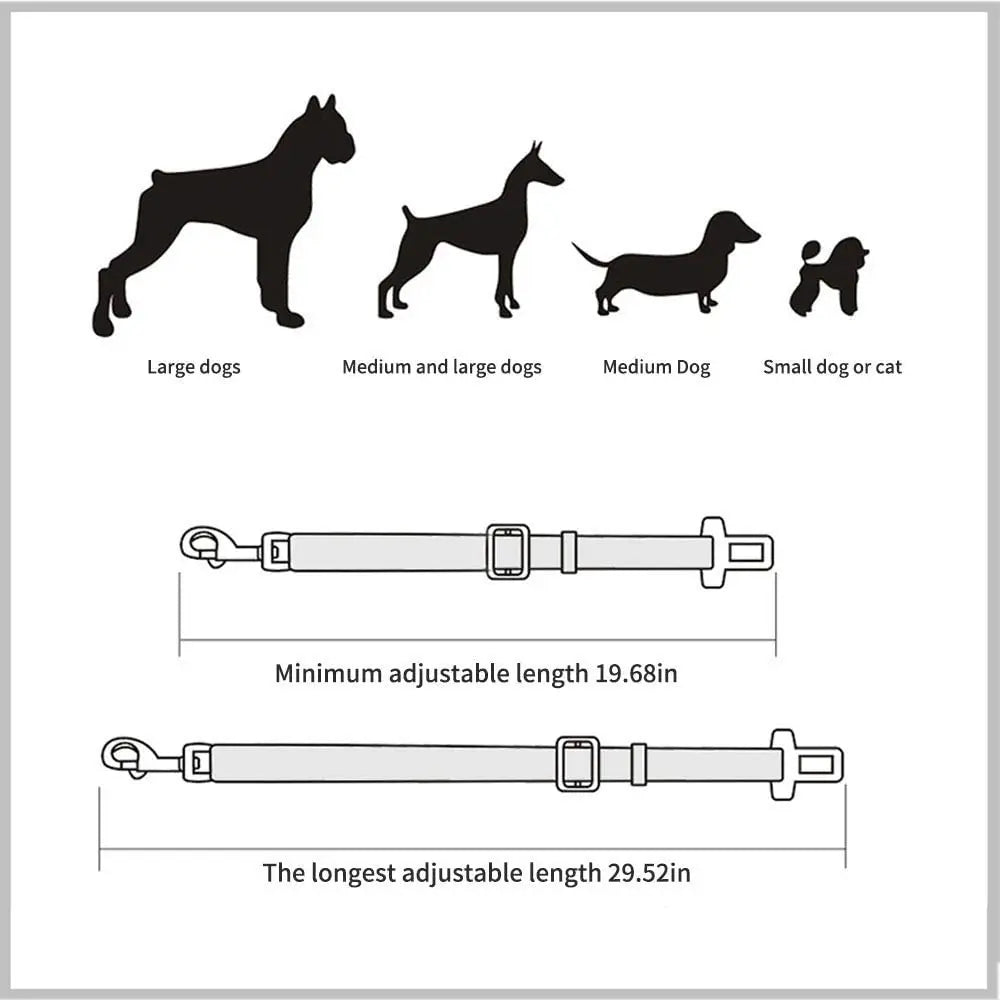 cinto de segurança ajustável para cães e gatos