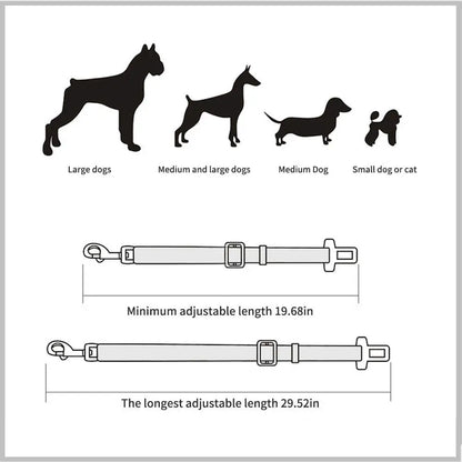 cinto de segurança ajustável para cães e gatos