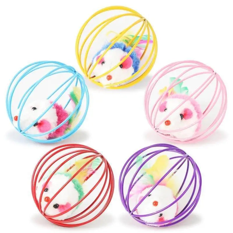 Rato colorido em gaiola para gatos - Luupet