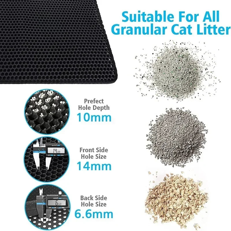 Tapete para Caixa de Areia de Gato Com camada dupla impermeável e antiderrapante - Luupet